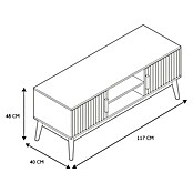 Home Deco Factory Klaus Mueble para TV (L x An x Al: 40 x 117 x 48 cm, Marrón, Diseño acanalado) | BAUHAUS