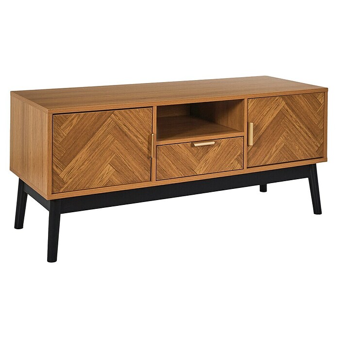Home Deco Factory Felix Mueble para TV (L x An x Al: 40 x 110 x 48 cm, MDF, Acabado en espiga) | BAUHAUS