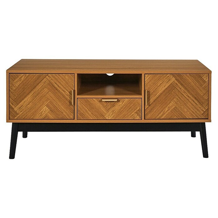 Home Deco Factory Felix Mueble para TV (L x An x Al: 40 x 110 x 48 cm, MDF, Acabado en espiga) | BAUHAUS