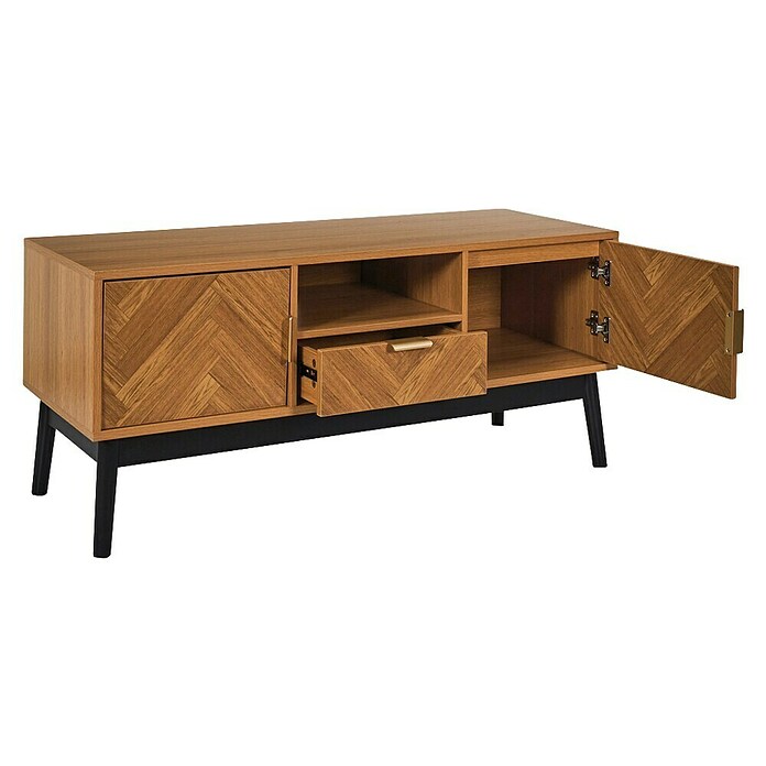 Home Deco Factory Felix Mueble para TV (L x An x Al: 40 x 110 x 48 cm, MDF, Acabado en espiga) | BAUHAUS