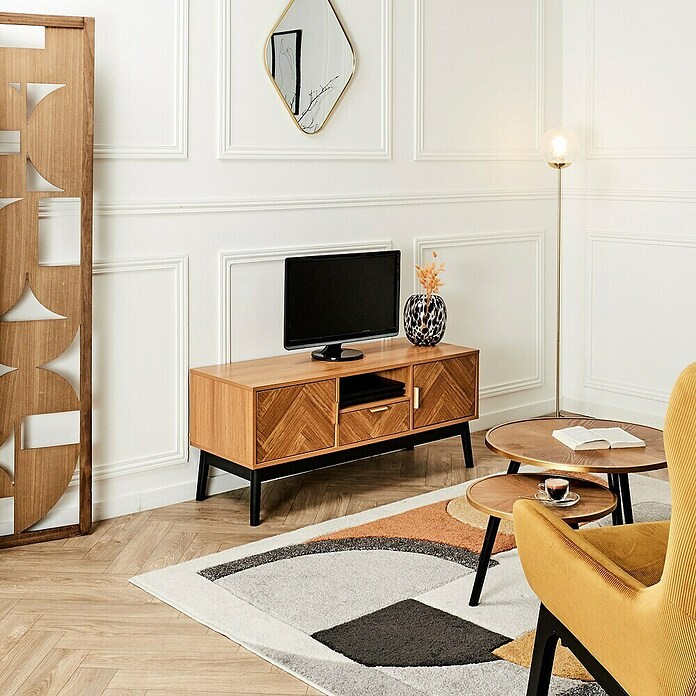 Home Deco Factory Felix Mueble para TV (L x An x Al: 40 x 110 x 48 cm, MDF, Acabado en espiga) | BAUHAUS