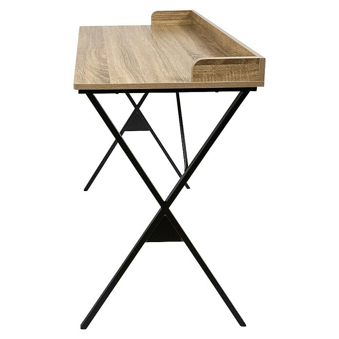 Home Deco Factory Loka Mesa de escritorio (L x An x Al: 48 x 80 x 80 cm, Marrón/Negro, MDF/Metal) | BAUHAUS