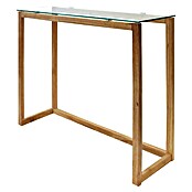 Home Deco Factory Mesa auxiliar (L x An x Al: 32 x 100 x 87 cm, Vidrio templado/Madera de hevea) | BAUHAUS