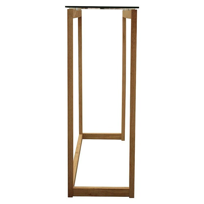 Home Deco Factory Mesa auxiliar (L x An x Al: 32 x 100 x 87 cm, Vidrio templado/Madera de hevea) | BAUHAUS