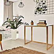 Home Deco Factory Mesa auxiliar (L x An x Al: 32 x 100 x 87 cm, Vidrio templado/Madera de hevea) | BAUHAUS