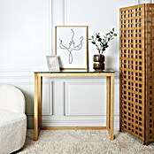 Home Deco Factory Mesa auxiliar (L x An x Al: 32 x 100 x 87 cm, Vidrio templado/Madera de hevea) | BAUHAUS
