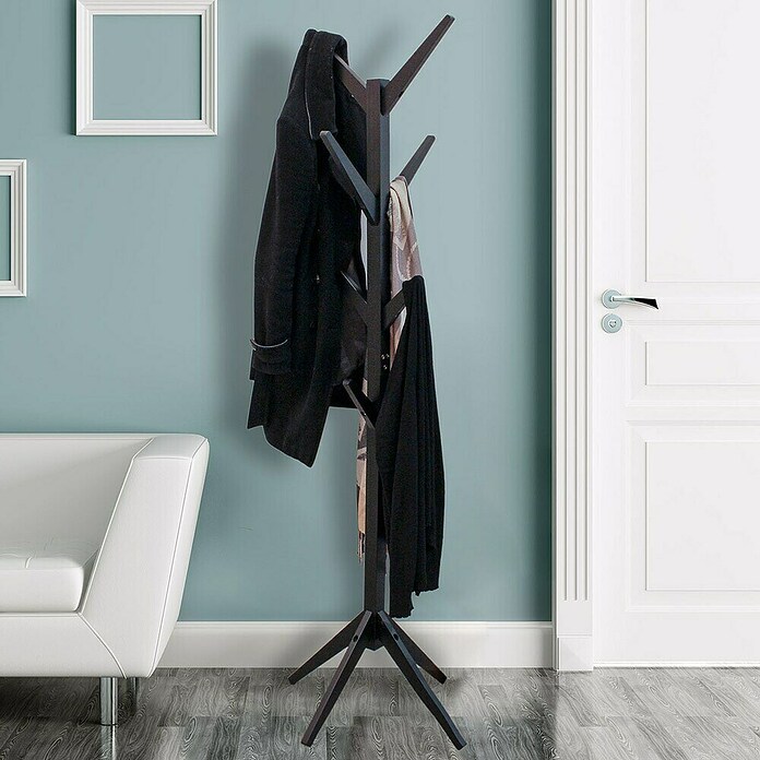 Home Deco Factory Perchero de pie (Altura: 177,5 cm, Número de ganchos: 8 ud., Negro) | BAUHAUS
