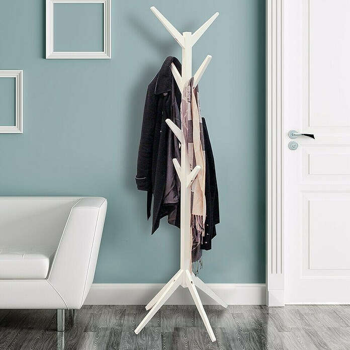 Home Deco Factory Perchero de pie (Altura: 177,5 cm, Número de ganchos: 8 ud., Blanco) | BAUHAUS