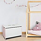 Home Deco Kids Baúl de almacenaje Luna (36,5 x 60,3 x 38 cm, MDF, Gris/Rosa) | BAUHAUS