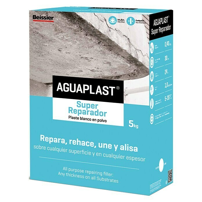 Plaste blanco en polvo, rápido endurecimiento, BEISSIER Aguaplast Express,  1Kg : : Bricolaje y herramientas