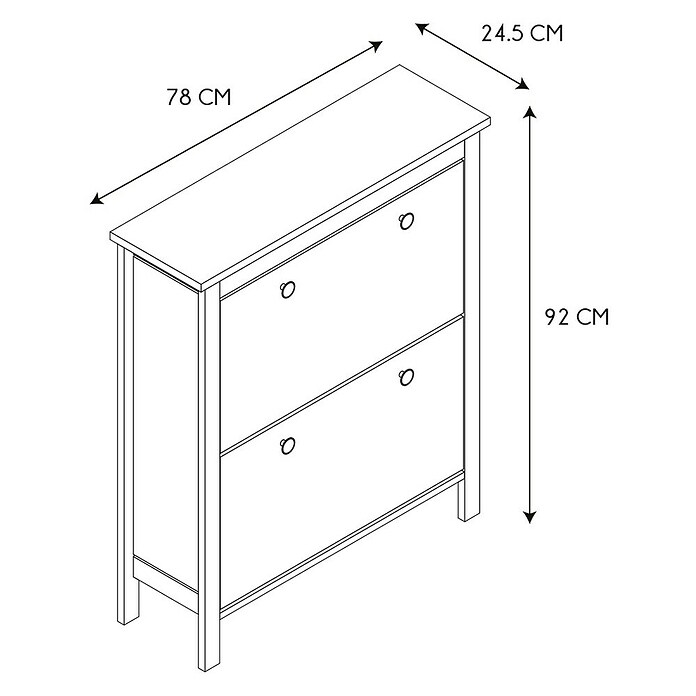 Home Deco Factory Zapatero (L x An x Al: 24,5 x 78 x 92 cm, Blanco, Número de compartimentos: 2 ud.) | BAUHAUS
