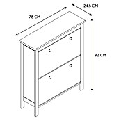 Home Deco Factory Zapatero (L x An x Al: 24,5 x 78 x 92 cm, Blanco, Número de compartimentos: 2 ud.) | BAUHAUS