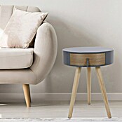 Home Deco Factory Mesa auxiliar (Ø x Al: 35 x 46,5 cm, Gris/Madera, Número de cajones: 1 ud.) | BAUHAUS