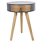 Home Deco Factory Mesa auxiliar (Ø x Al: 35 x 46,5 cm, Gris/Madera, Número de cajones: 1 ud.) | BAUHAUS