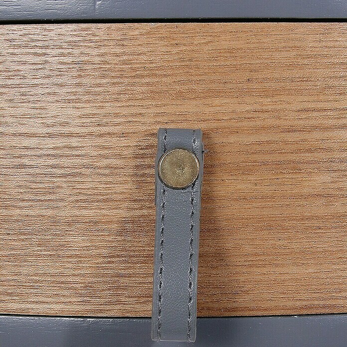 Home Deco Factory Mesa auxiliar (Ø x Al: 35 x 46,5 cm, Gris/Madera, Número de cajones: 1 ud.) | BAUHAUS
