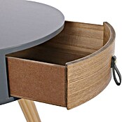 Home Deco Factory Mesa auxiliar (Ø x Al: 35 x 46,5 cm, Gris/Madera, Número de cajones: 1 ud.) | BAUHAUS