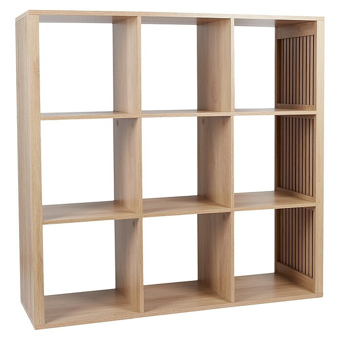 Home Deco Factory Klaus Estantería de madera (L x An x Al: 32 x 102 x 99 cm, Marrón, Diseño acanalado) | BAUHAUS