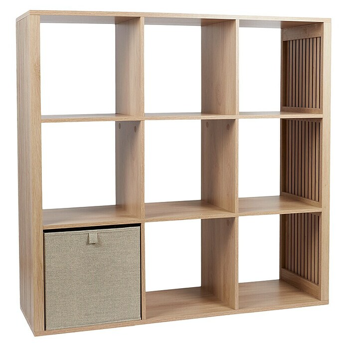 Home Deco Factory Klaus Estantería de madera (L x An x Al: 32 x 102 x 99 cm, Marrón, Diseño acanalado) | BAUHAUS