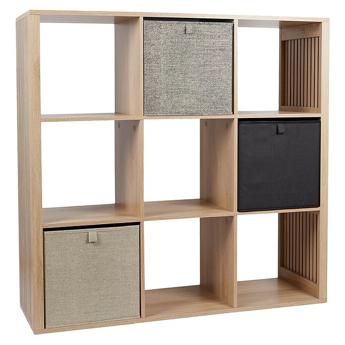 Home Deco Factory Klaus Estantería de madera (L x An x Al: 32 x 102 x 99 cm, Marrón, Diseño acanalado) | BAUHAUS