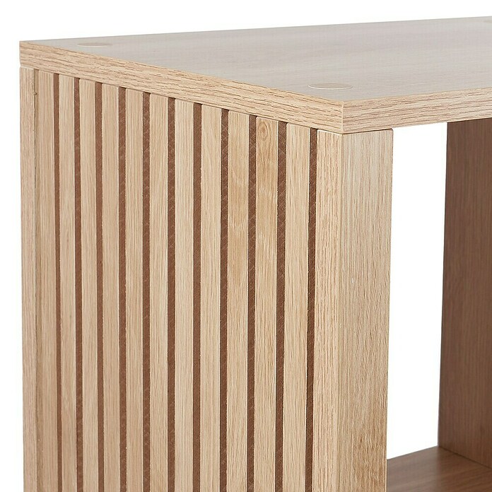 Home Deco Factory Klaus Estantería de madera (L x An x Al: 32 x 102 x 99 cm, Marrón, Diseño acanalado) | BAUHAUS