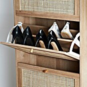 Home Deco Factory Bali Zapatero (L x An x Al: 24 x 60 x 113 cm, Marrón, Número de compartimentos: 3 ud., Con ratán trenzado) | BAUHAUS