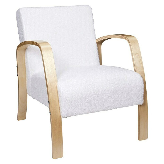 Home Deco Factory Sillón Hella (L x An x Al: 61 x 80 x 75 cm, Blanco, Textil rizado) | BAUHAUS