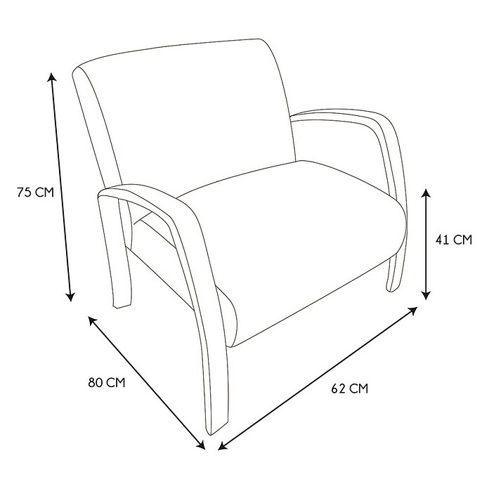 Home Deco Factory Sillón Hella (L x An x Al: 61 x 80 x 75 cm, Blanco, Textil rizado) | BAUHAUS