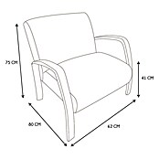 Home Deco Factory Sillón Hella (L x An x Al: 61 x 80 x 75 cm, Blanco, Textil rizado) | BAUHAUS