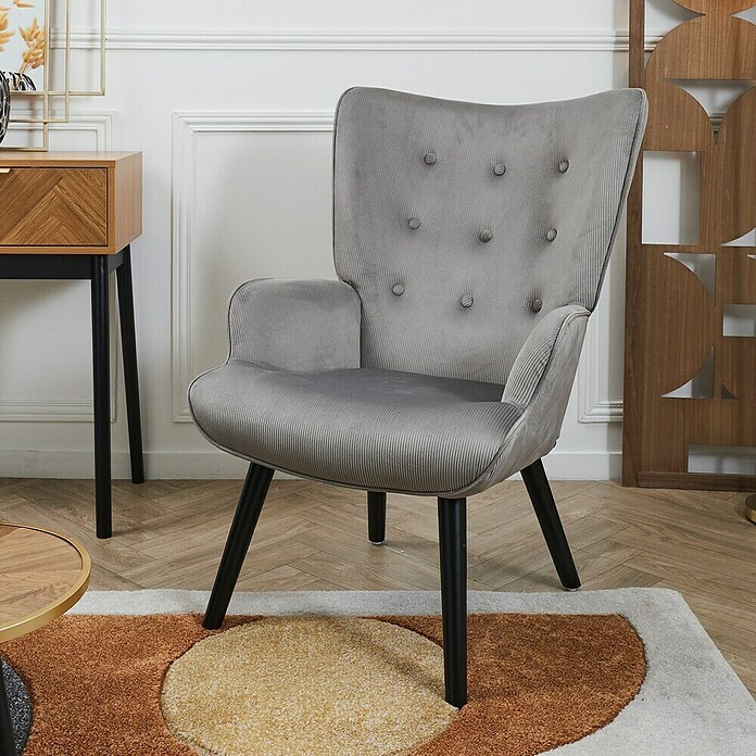 Home Deco Factory Giulia Sillón (L x An x Al: 75 x 68 x 96 cm, Gris) | BAUHAUS