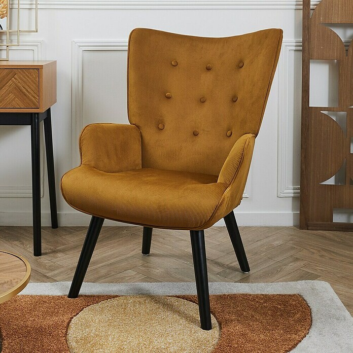 Home Deco Factory Giulia Sillón (L x An x Al: 75 x 68 x 96 cm, Mostaza) | BAUHAUS