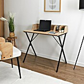 Home Deco Factory Klaus Mesa de escritorio (L x An x Al: 50 x 90 x 84,5 cm, Marrón/Negro, Diseño acanalado) | BAUHAUS
