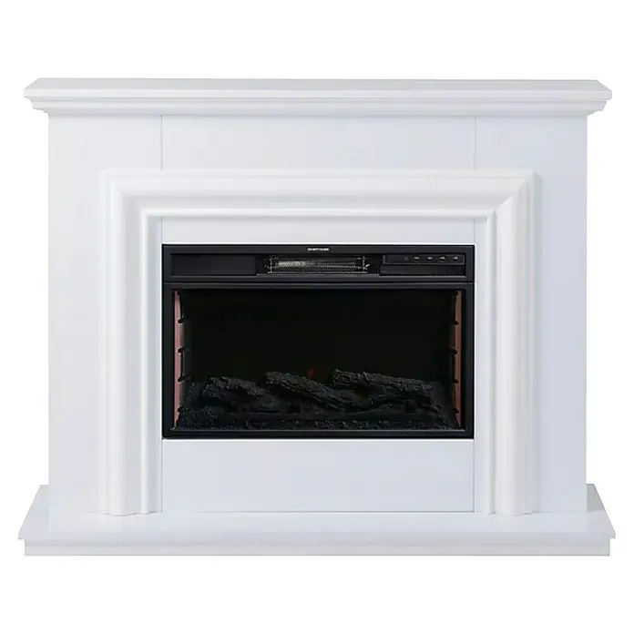 Focalpoint Chimenea eléctrica Amersham - Blanco, 1.000 W - 2.000 W, 33 x 114 x 88,6 cm - Elegante marco de chimenea blanco con fuego eléctrico integrado, que proporciona una cálida y un ambiente elegante para tu hogar.