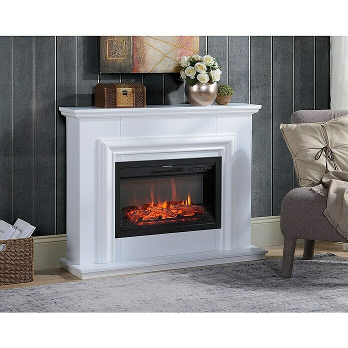 Focalpoint Chimenea eléctrica Amersham (2.000 W, Blanco, 33 x 114 x 88,6 cm) | BAUHAUS
