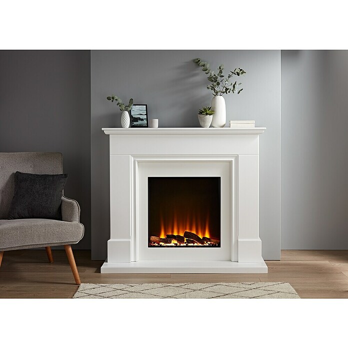 Focalpoint Chimenea eléctrica Kendal (2.000 W, Blanco, 38 x 125 x 99 cm) | BAUHAUS