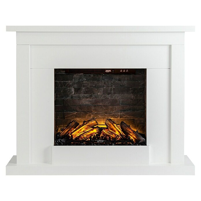 Focalpoint Chimenea eléctrica Atherstone Slate (2.000 W, Blanco, 24 x 100 x 80 cm) | BAUHAUS