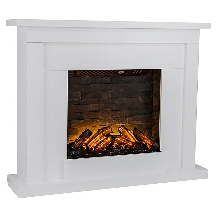 Focalpoint Chimenea eléctrica Atherstone Slate (2.000 W, Blanco, 24 x 100 x 80 cm) | BAUHAUS