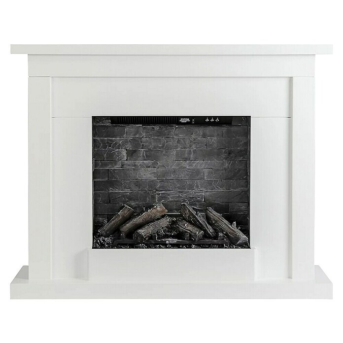 Focalpoint Chimenea eléctrica Atherstone Slate (2.000 W, Blanco, 24 x 100 x 80 cm) | BAUHAUS