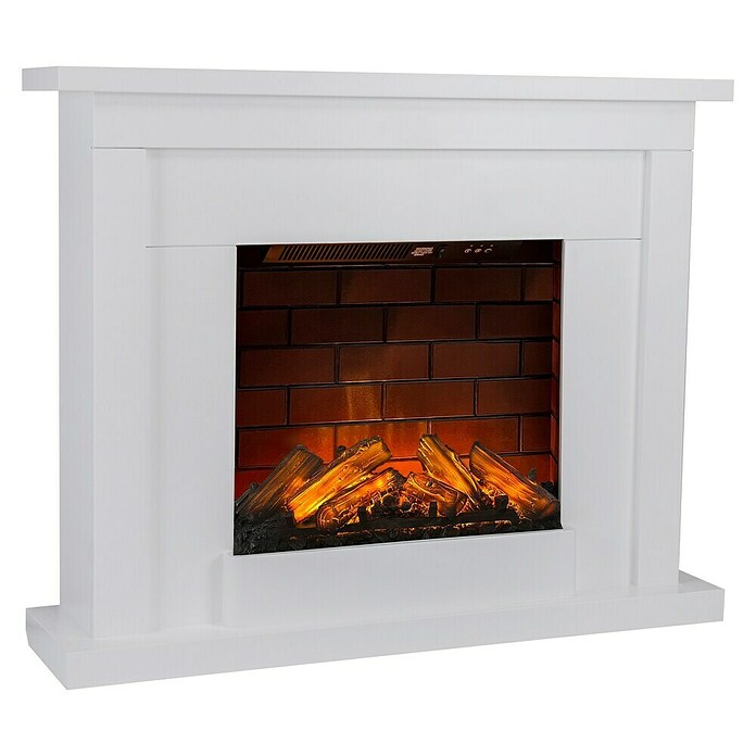 Focalpoint Chimenea eléctrica Atherstone Brick (2.000 W, Blanco, 24 x 100 x 80 cm) | BAUHAUS