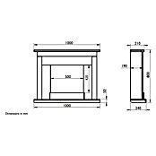 Focalpoint Chimenea eléctrica Atherstone Slate (2.000 W, Blanco, 24 x 100 x 80 cm) | BAUHAUS