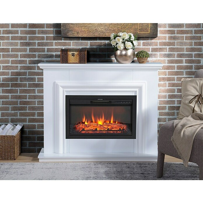 Focalpoint Chimenea eléctrica Amersham (2.000 W, Blanco, 33 x 114 x 88,6 cm) | BAUHAUS