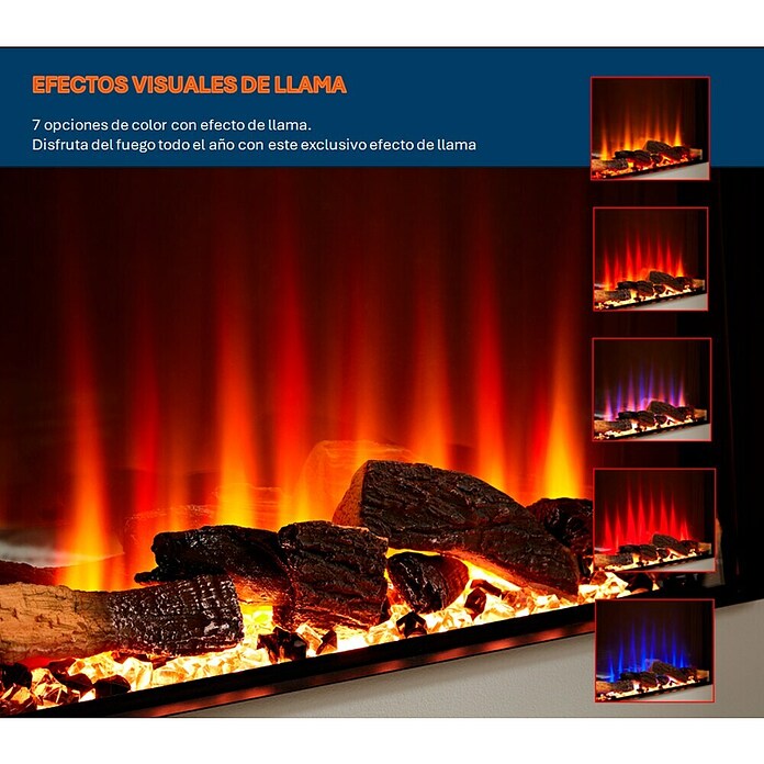 Focalpoint Chimenea eléctrica Kendal (2.000 W, Blanco, 38 x 125 x 99 cm) | BAUHAUS