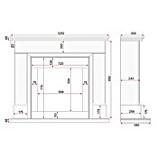 Focalpoint Chimenea eléctrica Kendal (2.000 W, Blanco, 38 x 125 x 99 cm) | BAUHAUS