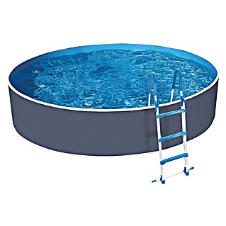 myPool Piscina de acero New Splash (Ø x Al: 355 x 90 cm, Gris/Blanco, 7.800 l)