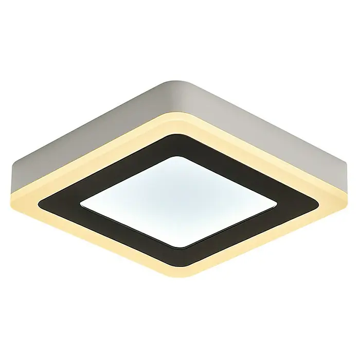 Panaled Katto Plafón LED - 50 W, Blanco, Blanco cálido - Moderna lámpara de techo cuadrada con marco negro e iluminación blanca cálida. Ideal para espacios habitables.