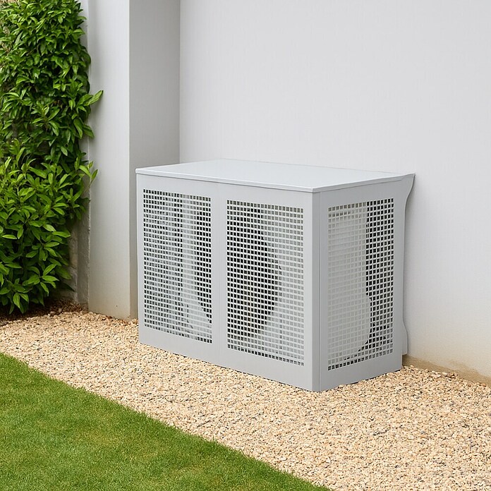 ZimaKlima Protector para unidad exterior (Ancho: 110 cm, Largo: 55 cm, Altura: 95 cm, Metal, Blanco) | BAUHAUS