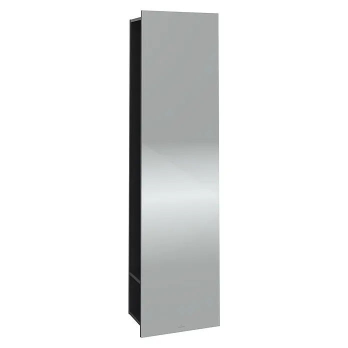 Villeroy & Boch Subway 3.0 Spiegelschrank - B x H: 45 x 170 cm, Graphite, Mit Regal rechts - Der elegante, hochglänzende Spiegelschrank bietet eine moderne Optik und ist eine stilvolle Ergänzung für jedes Badezimmer. Mit praktischem Stauraum.