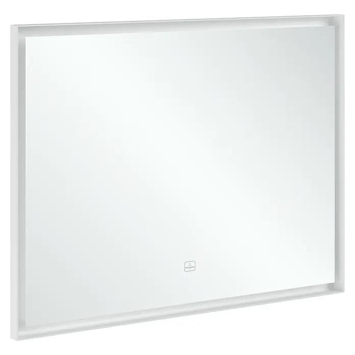 Villeroy & Boch Subway 3.0 Lichtspiegel - 100 x 75 cm, White Matt - Elegantes rechteckiges LED-Spiegeldesign. Moderner Spiegel mit weißem Rahmen für Badezimmer. Ideale Beleuchtung und stilvolles Dekor für jeden Raum.
