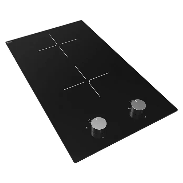 Respekta Miniküche Levin - Breite: 100 cm, Weiß, Mit Glaskeramikkochfeld + Kühlschrank - Schwarzes Kochfeld mit zwei Kochzonen und zwei silbernen Drehknöpfen zur Steuerung der Hitze. Modernes Design für jede Küche.