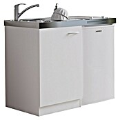 Respekta Miniküche Pantry MK100WC (100 cm, Mit Glaskeramikkochfeld + Kühlschrank, Weiß)
