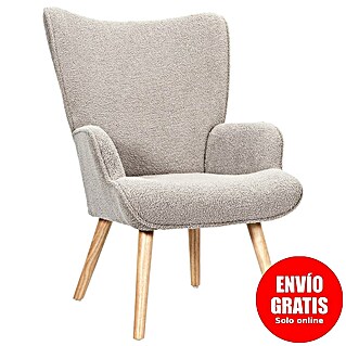 Home Deco Factory Sillón Rhea (L x An x Al: 75 x 68 x 96 cm, Taupe, Textil rizado)